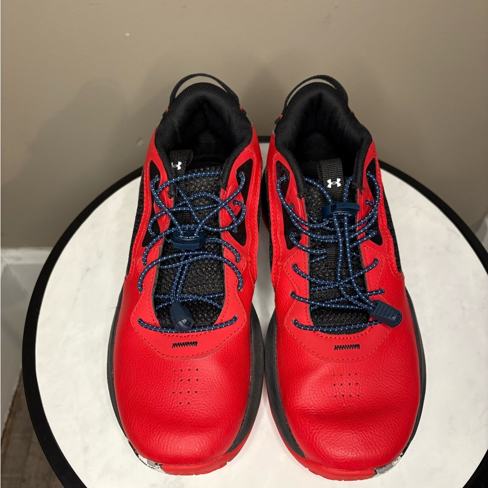 Size 7Y Under Armour Lockdown 6 Red Black Basketball Shoes